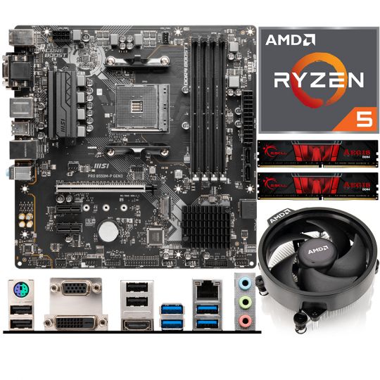 Aufrüstkit AMD Ryzen 5 5600G (6x 3,9GHz) + 16GB RAM + MSI PRO B550M-P GEN3 Mainboard 