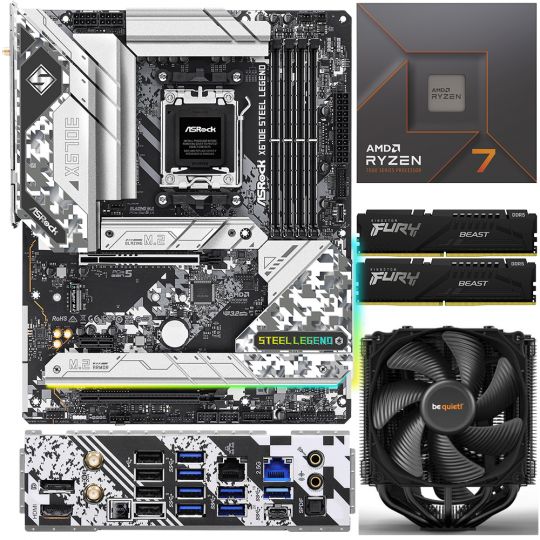 Aufrüstkit AMD Ryzen 7 7700X + 32GB RAM + ASRock X670E Steel Legend Mainboard 