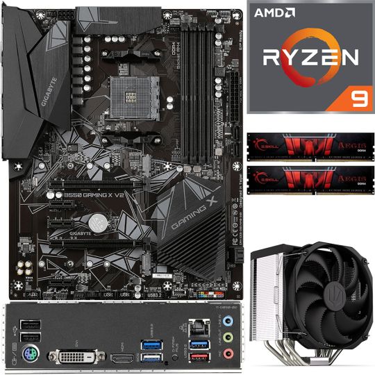 Aufrüstkit AMD Ryzen 9 5900X (12x 3,7GHz) + 32GB RAM + Gigabyte B550 Gaming X V2 Mainboard