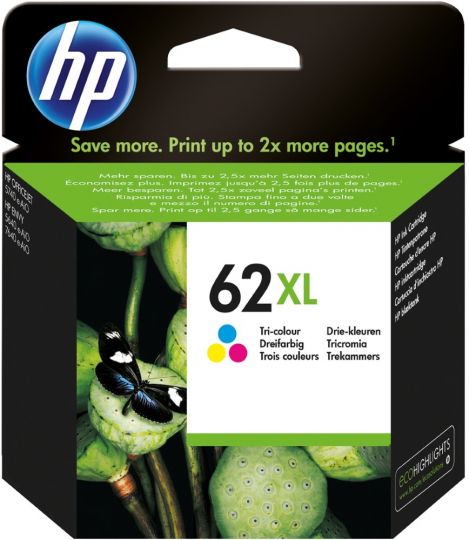 Hewlett Packard 62 XL Color Tintenpatrone Gelb, Cyan, Magenta