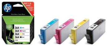 Hewlett Packard 364 Combo Pack - SD534EE Tintenpatrone Schwarz, Gelb, Cyan, Magenta 