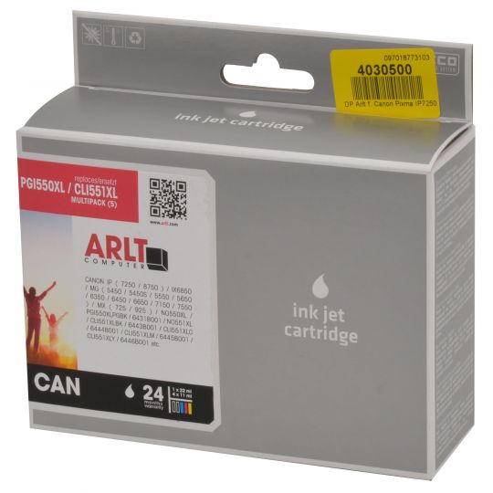 ARLT Tinte für Canon CLI551XL CYMK + PGI550XL 