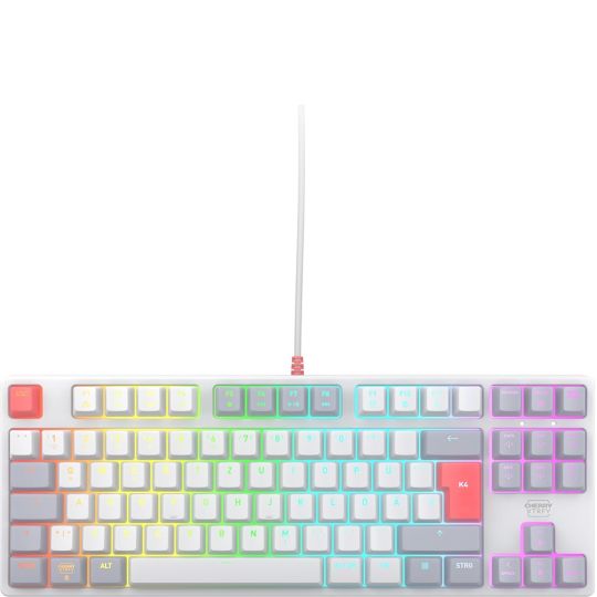 CHERRY XTRFY K4V2 TKL Retro / Tenkeyless Mechanische Gaming-Tastatur / RGB / CHERRY MX2A Red Switches 