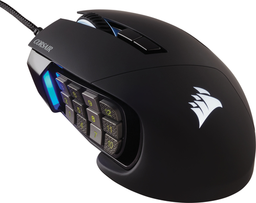 Corsair Scimitar RGB Elite Maus rechts USB Typ-A Optisch 18000 DPI 