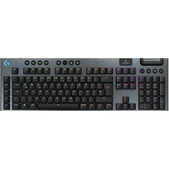 Logitech G915 X LIGHTSPEED / GL TACTILE Switches / Kabellose Gaming-Tastatur Schwarz / RGB / Low-Profile 