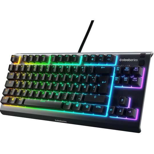 SteelSeries Apex 3 TKL / Kompakte Gaming-Tastatur / RGB / IP32 Wasserresistenz 