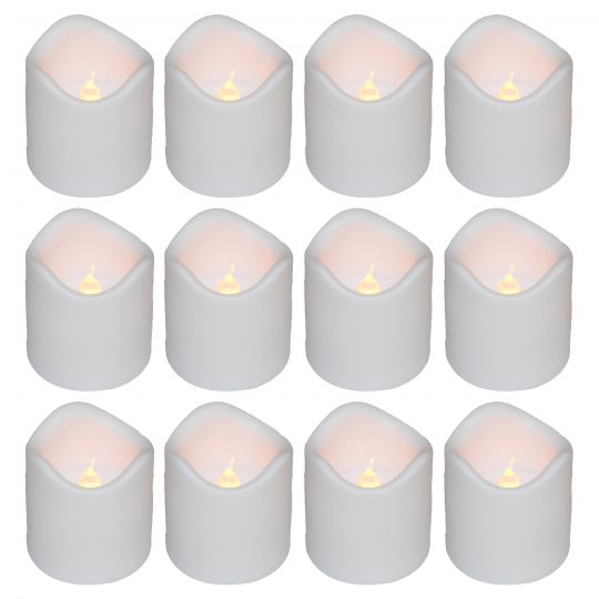 LED Kerze Weiß (12er Packung) 