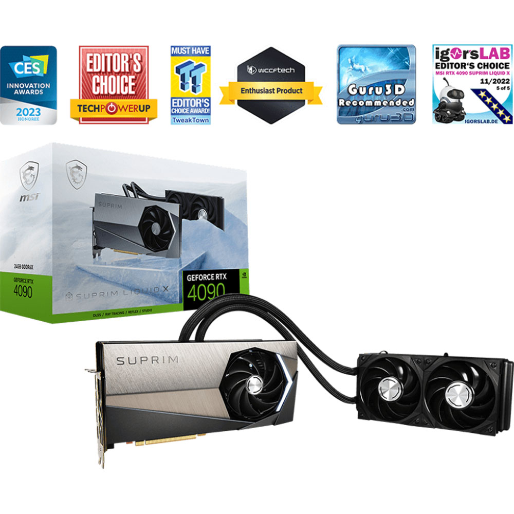 MSI GeForce RTX 4090 Suprim Liquid X 24G Grafikkarte - DLSS 3 fähig 