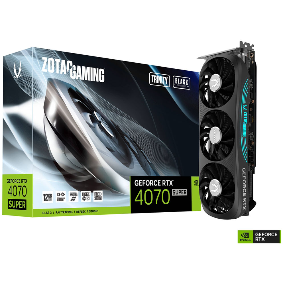 Zotac Gaming GeForce RTX 4070 SUPER Trinity Black Edition Grafikkarte - DLSS 3 fähig 