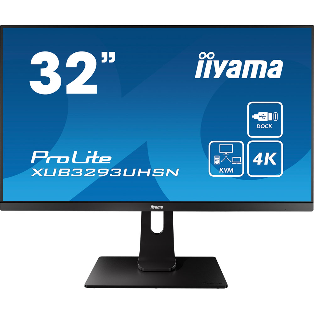 80,00cm (31,5") Iiyama ProLite XUB3293UHSN-B1 4K Monitor mit KVM-Switch, LAN und USB-C Power Delivery 65W 