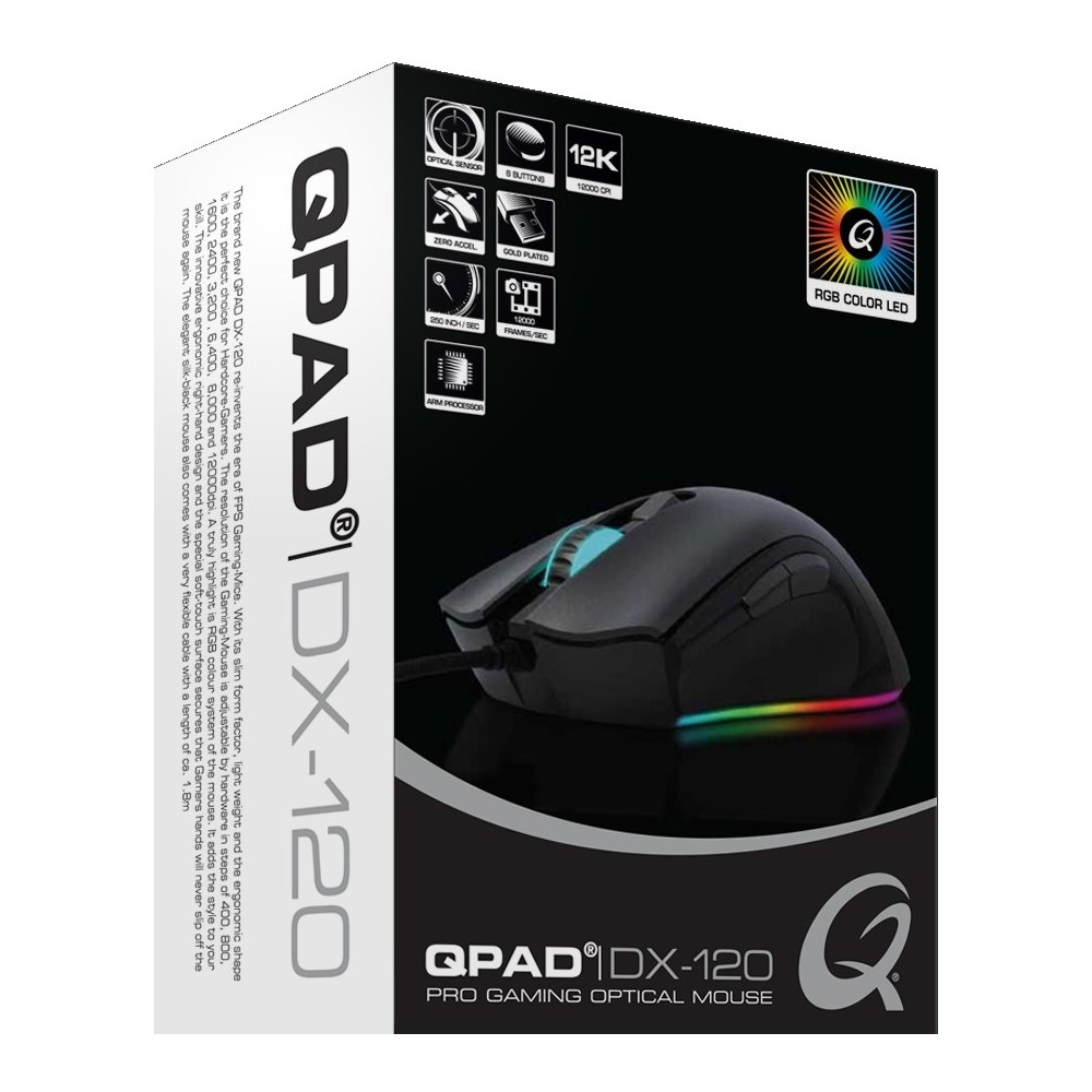 QPad DX-120 RGB - Gaming Maus 