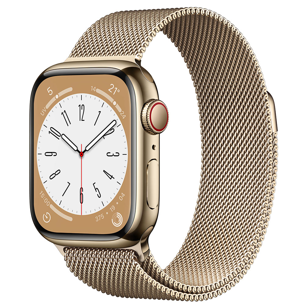 Apple Watch 8 (GPS + Cellular) 41mm Gold Edelstahl / Milanaise 