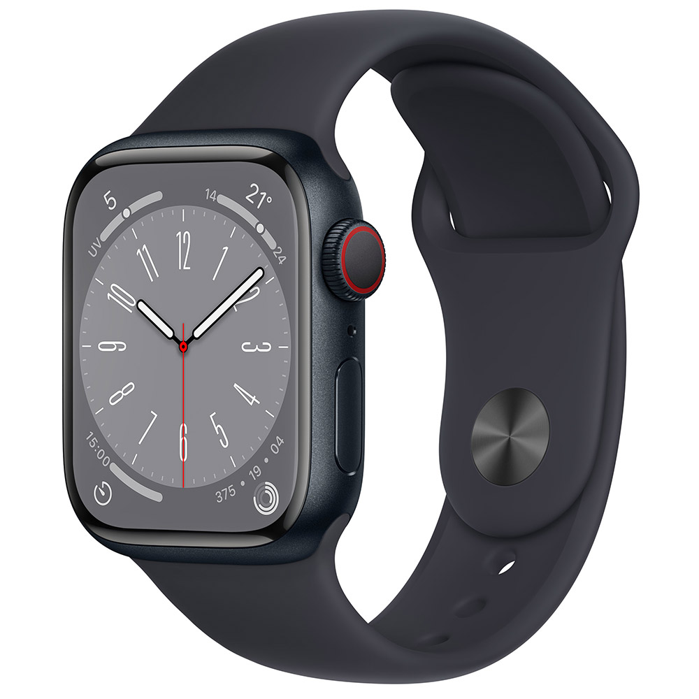 Apple Watch 8 (GPS + Cellular) 41mm Midnight Aluminium / Sport Band 