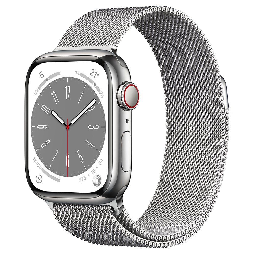 Apple  Watch 8 (GPS + Cellular) 41mm Silber Edelstahl / Milanaise | 00194253178620
