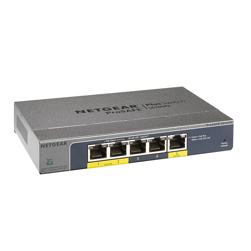 Netgear ProSwitch Plus GS105PE 5 Port Netzwerk Switch 