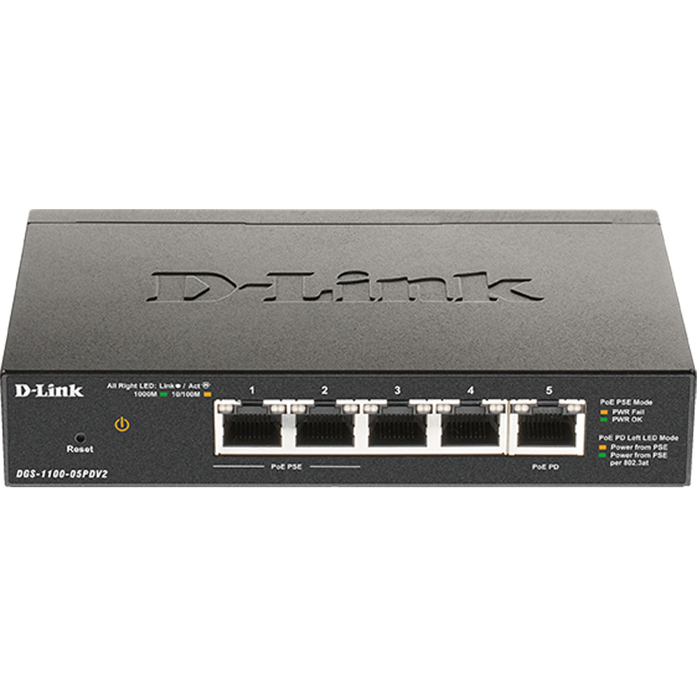 D-Link DGS-1100 5 Port Netzwerk Switch mit 3x PoE 