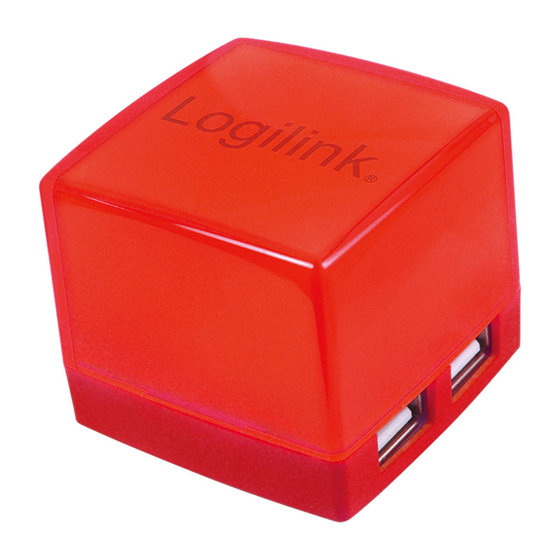 LogiLink Cube rot 4 Port USB 2.0 Hub 