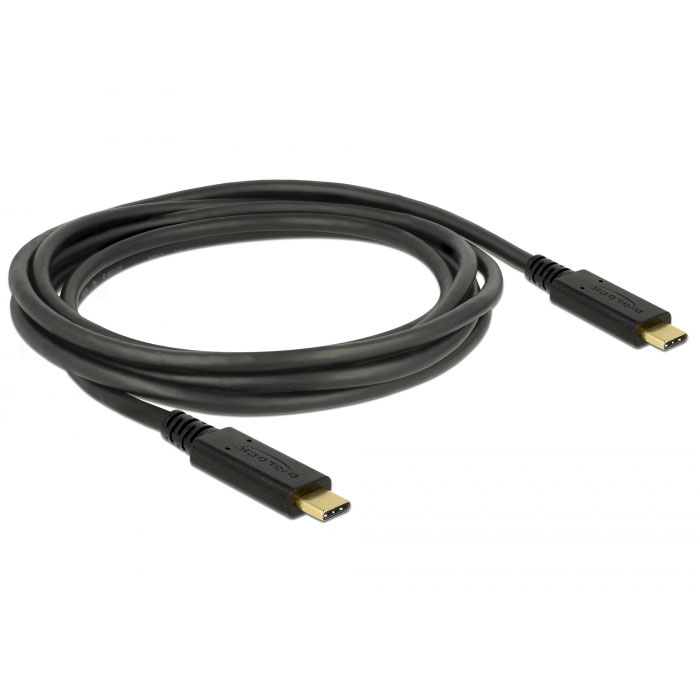 2m Delock USB 3.1 Gen 1 (5 Gbps) Kabel Type-C zu Type-C PD 3 A E-Marker 