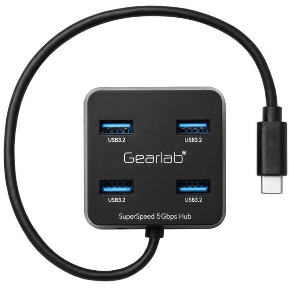 4 Port USB 3.0 Hub Gearlab GLB235402 mit USB-C Kabel 