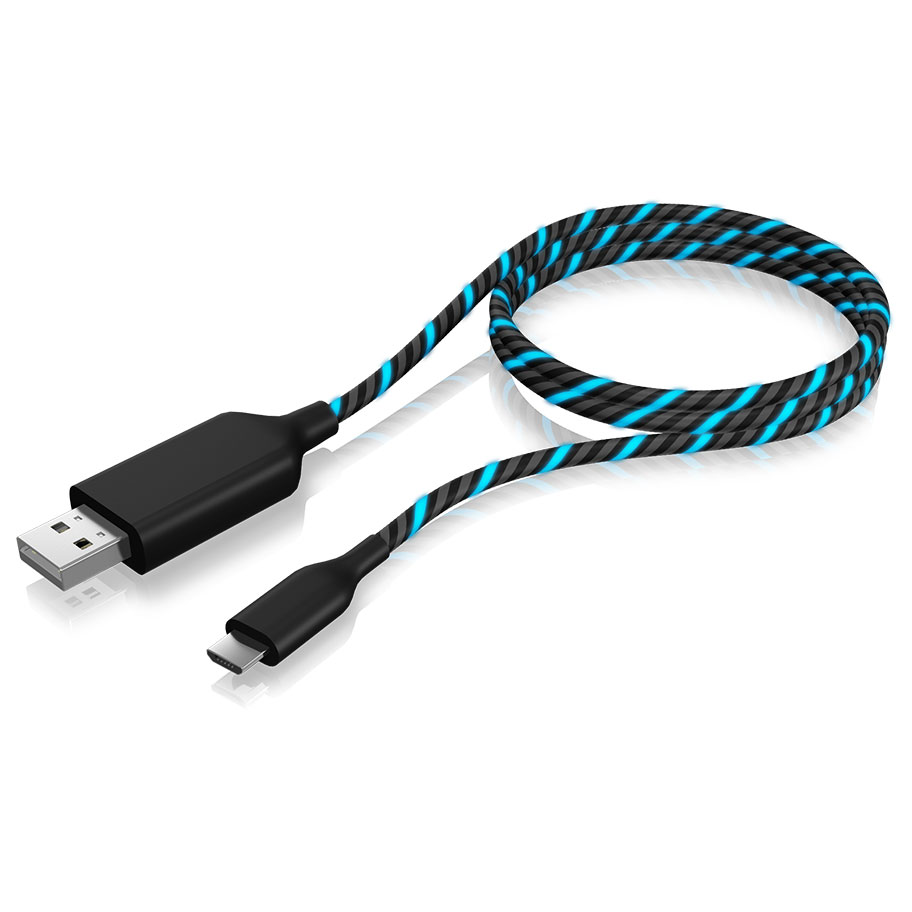 1m USB 2.0 Type-A zu Micro-B Kabel beleuchtet 