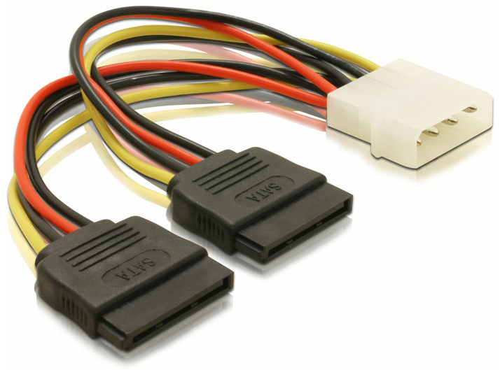 4-Pin Molex auf 2x 15-Pin SATA Stromkabel 