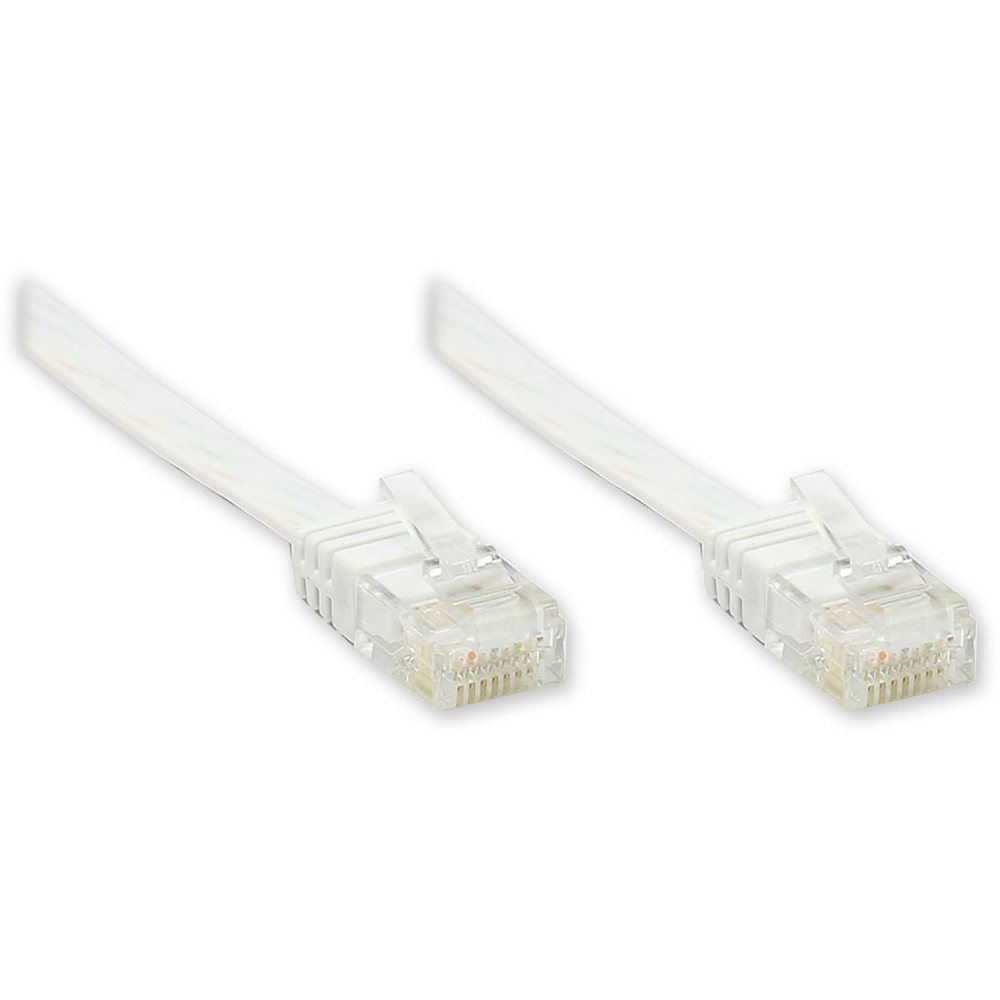 20m LAN Netzwerkkabel Cat.6 Weiß Flach 