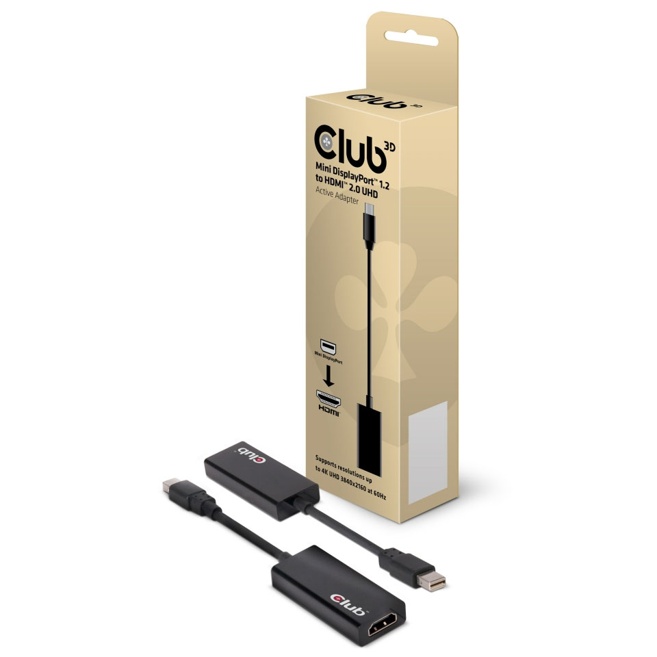 Club 3D Adapter mini Displayport 1.2 Stecker > HDMI 2.0 Buchse Aktiv 