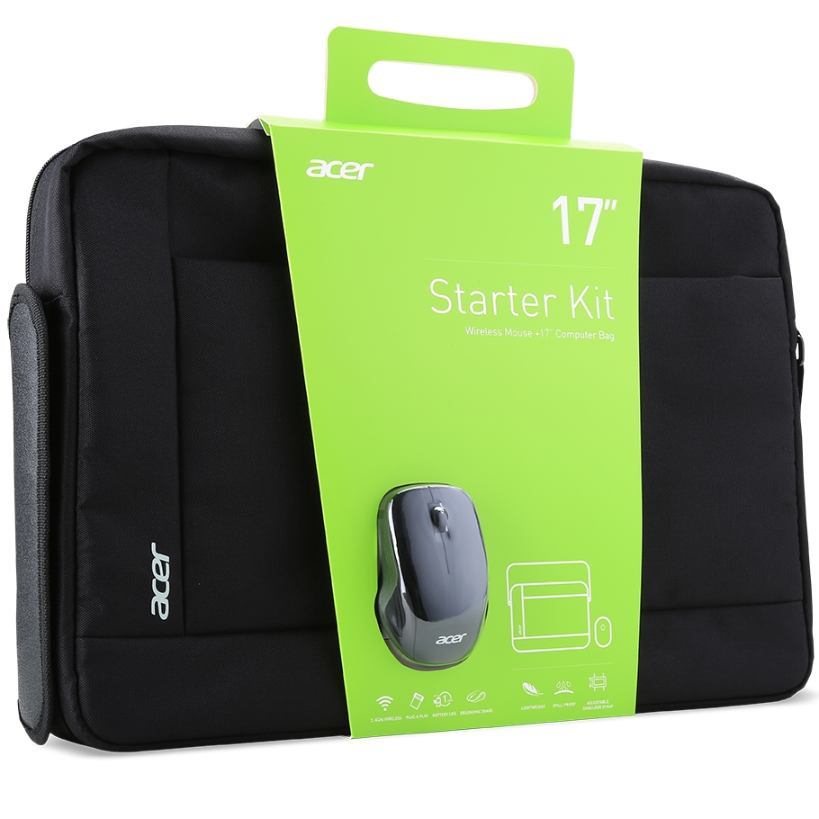 43,94cm (17,3'') Acer Notebook Starter Set: Maus + Tasche + Garantieverlängerung 