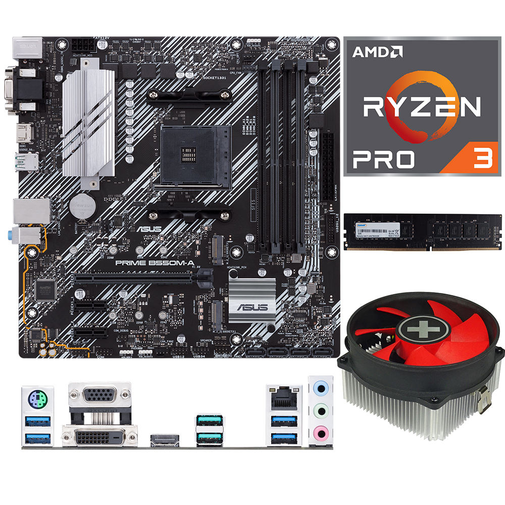 Aufrüstkit AMD Ryzen 3 Pro 4350G (4x 3,8GHz) + 8GB RAM + ASUS Prime B550M-A Mainboard 
