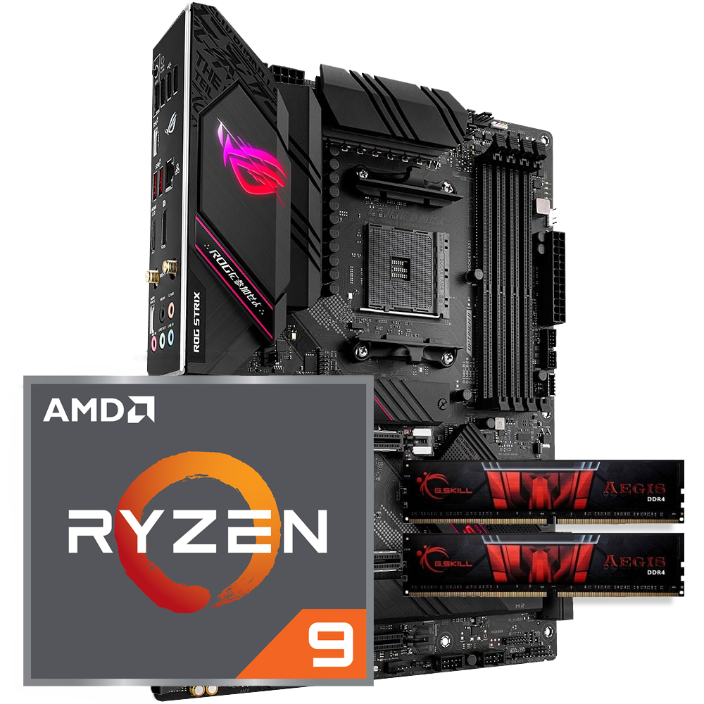 Aufrüstkit AMD Ryzen 9 5900X (12x 3,7GHz) + 16GB RAM + ASUS ROG Strix B550-E Gaming Mainboard 