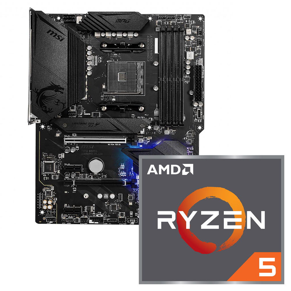 Aufrüstkit AMD Ryzen 5 5600X (6x 3,7GHz) + MSI MPG B550 Gaming Plus Mainboard 