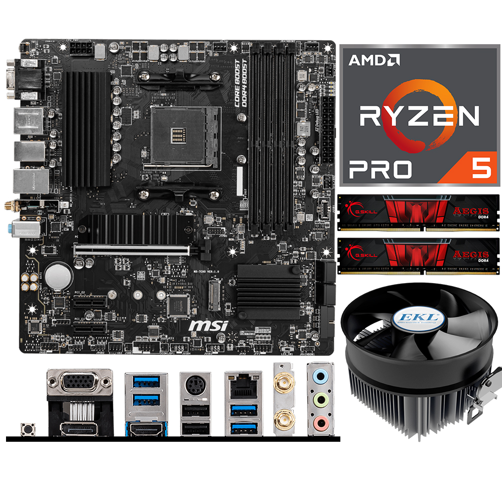 Aufrüstkit AMD Ryzen 5 Pro 3350G (4x 3,6 GHz) + 16GB RAM + MSI B550M PRO-VDH WIFI Mainboard 