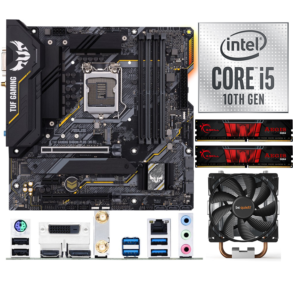 Aufrüstkit Intel i5-10600K (6x 4,1GHz) + 16GB RAM + ASUS TUF B460M-Plus (Wi-Fi) Gaming Mainboard 