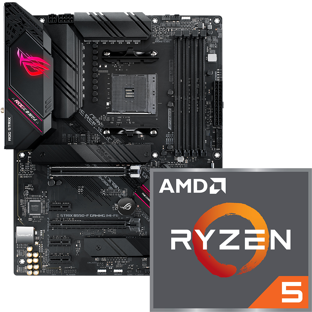 Aufrüstkit AMD Ryzen 5 5600X + ASUS ROG Strix B550-F Gaming WIFI 
