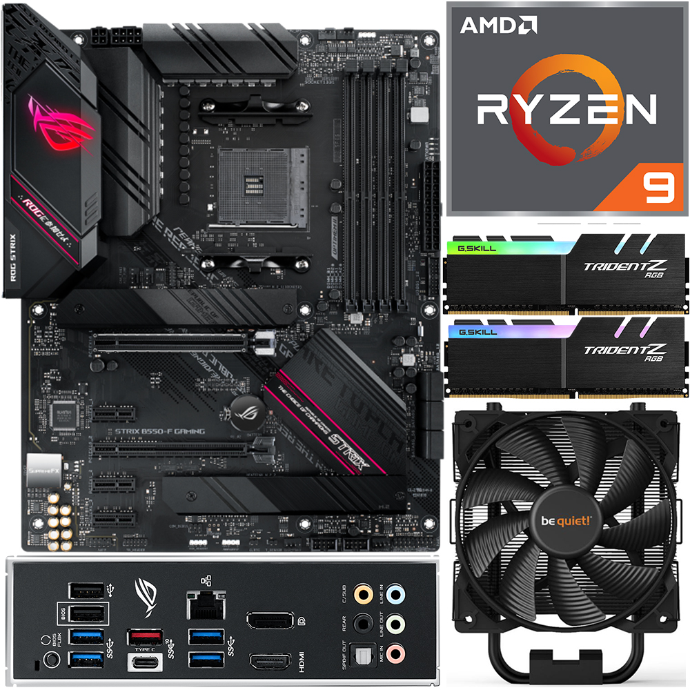 Aufrüstkit AMD Ryzen 9 5900X (12x 3,7GHz) + 16GB RAM + ASUS ROG Strix B550-F Gaming Mainboard 