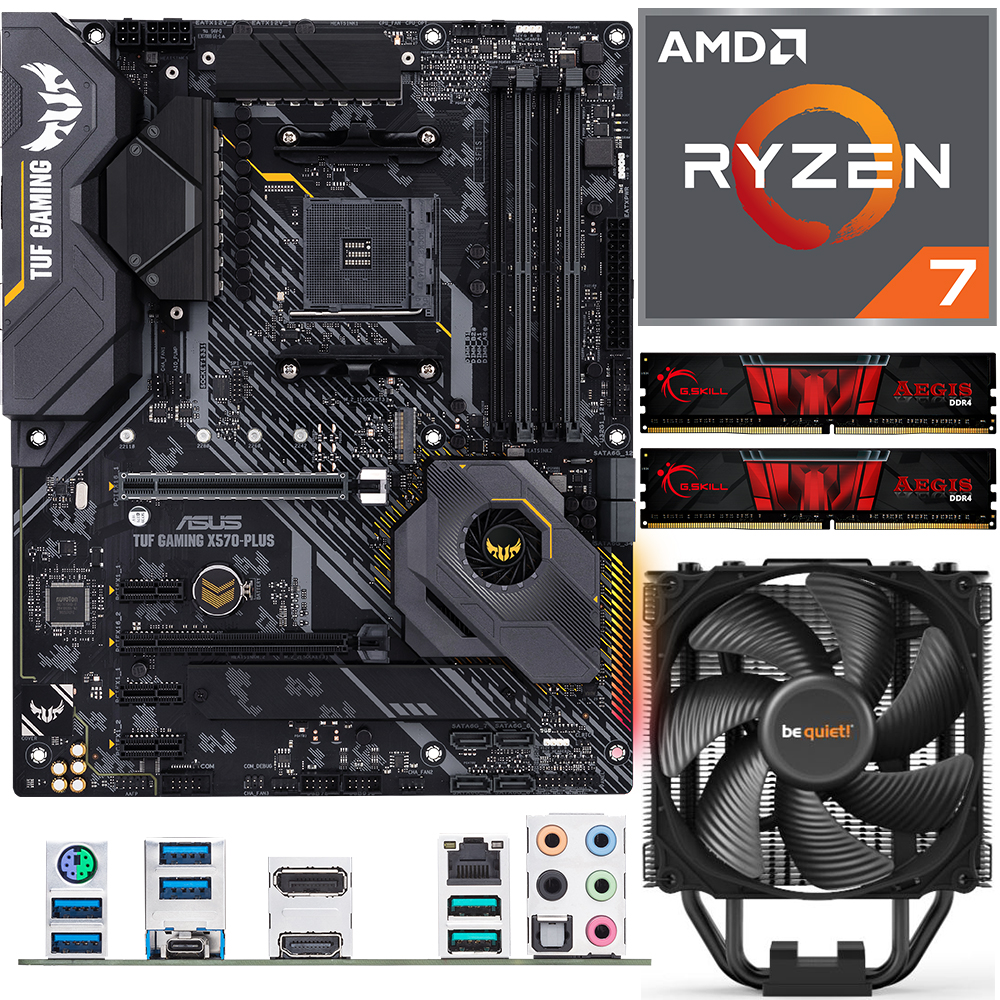 Aufrüstkit AMD Ryzen 7 5800X (8x 3,8GHz) + 16GB RAM + ASUS TUF Gaming X570-Plus Mainboard 