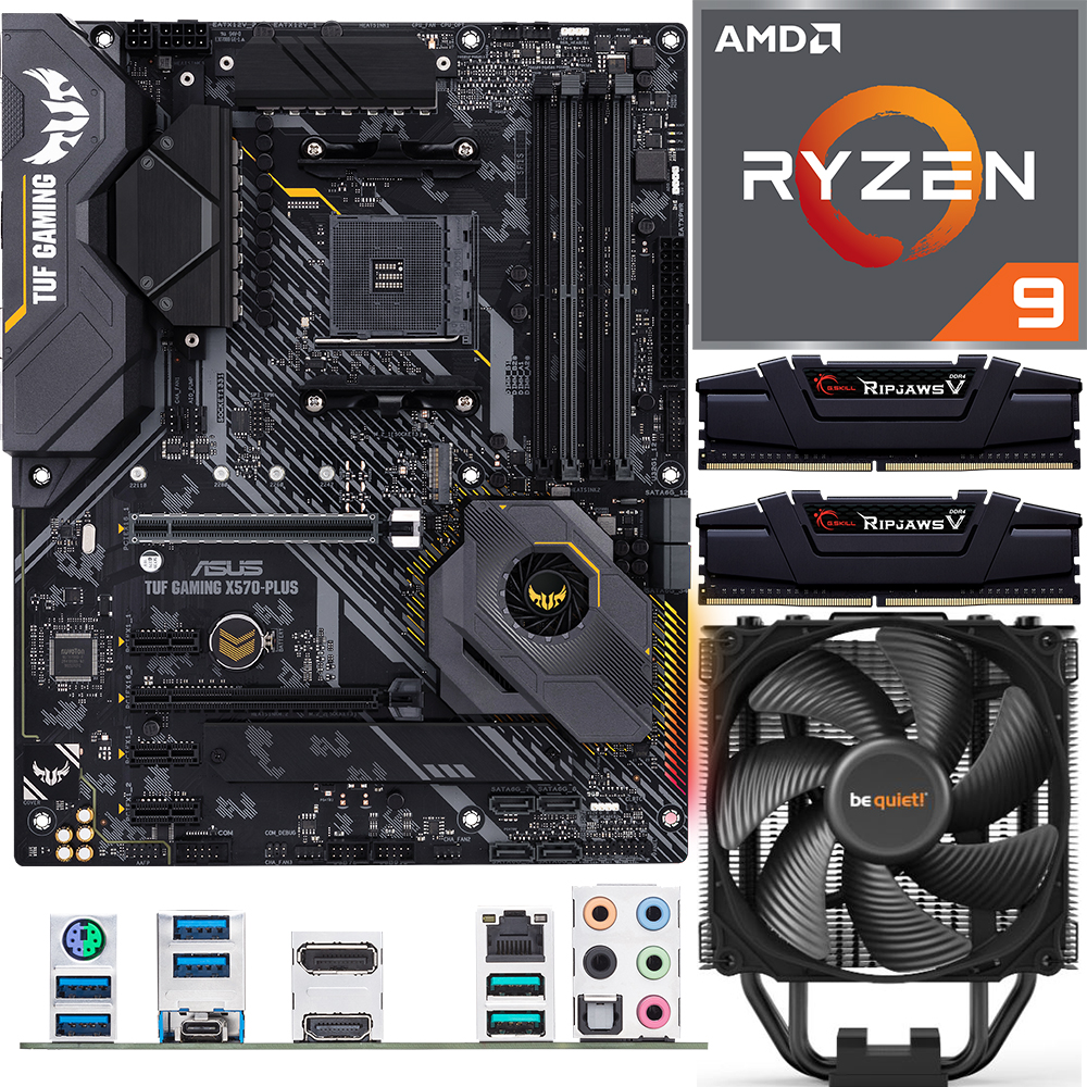 Aufrüstkit AMD Ryzen 9 5900X (12x 3,7GHz) + 16GB RAM + ASUS TUF Gaming X570-Plus Mainboard 