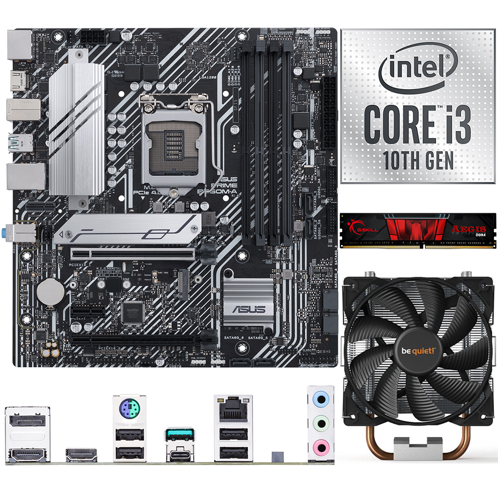 Aufrüstkit Intel i3-10100 (4x 3,6GHz) + 8GB RAM + ASUS Prime B560M-A Mainboard 