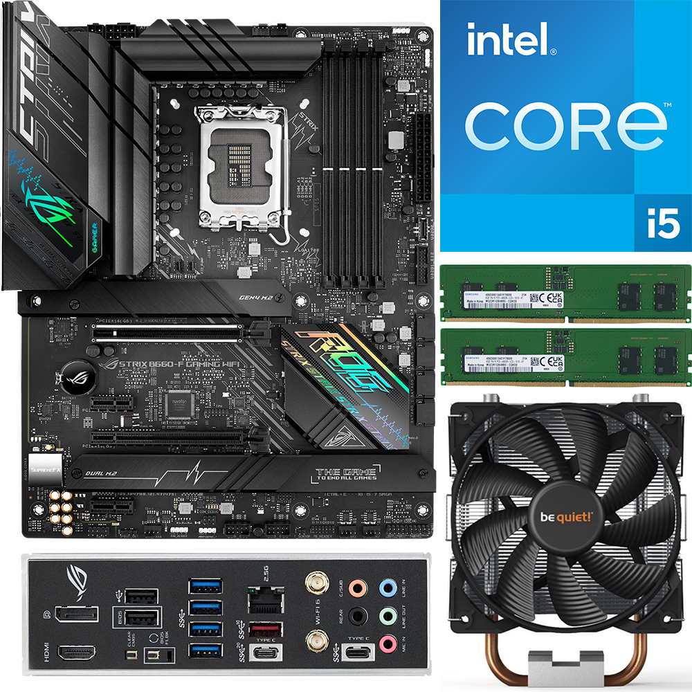 Aufrüstkit Intel Core i5-12600K + 16GB RAM + ASUS ROG Strix B660-F Gaming WIFI Mainboard 