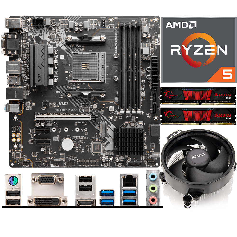 Aufrüstkit AMD Ryzen 5 5600G (6x 3,9GHz) + 16GB RAM + MSI PRO B550M-P GEN3 Mainboard 