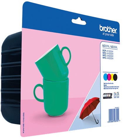 Brother LC227XL Value Pack Tintenpatrone Schwarz, Gelb, Cyan, Magenta 