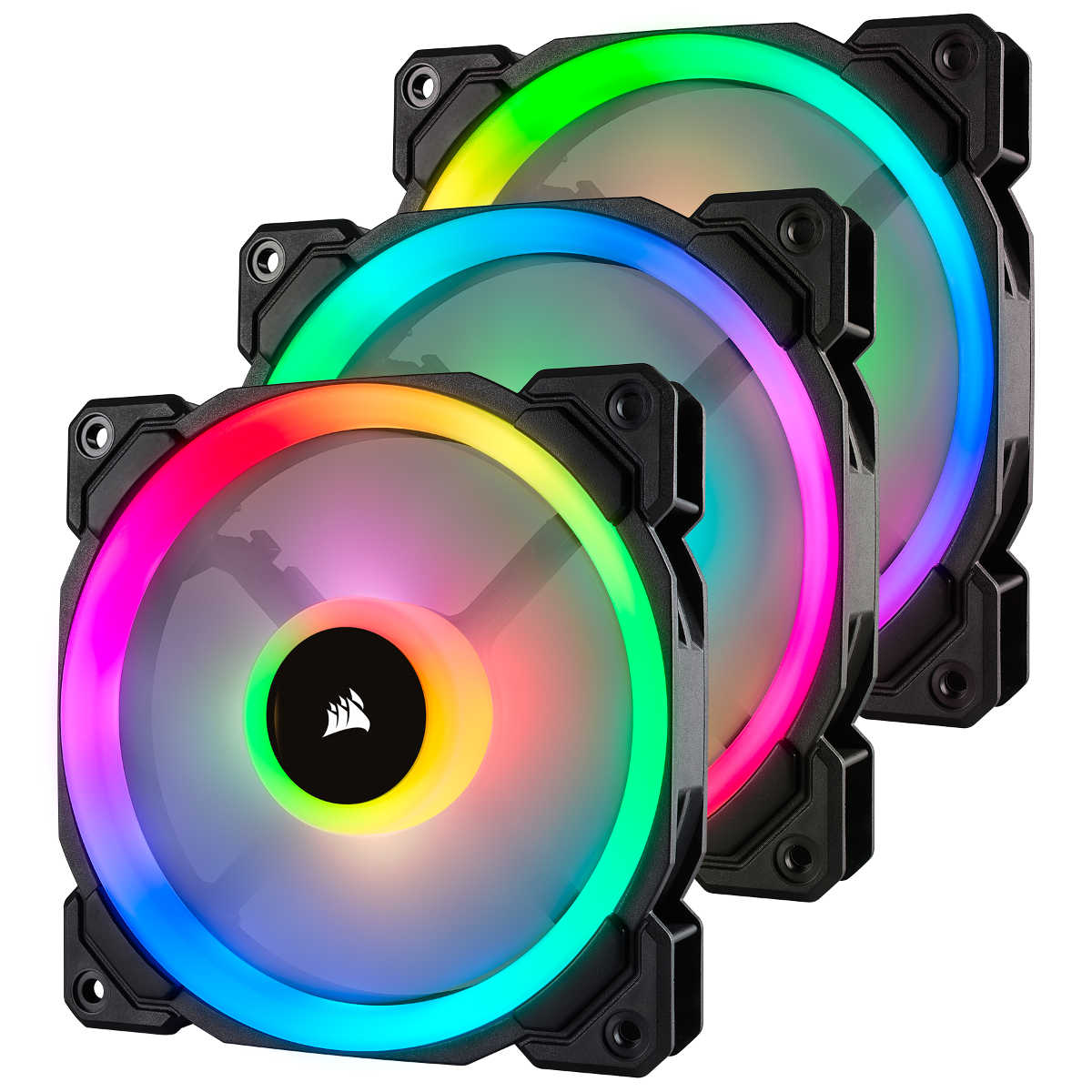 Corsair LL120 120mm Gehäuselüfter mit RGB Beleuchtung 3er Pack | 00843591032438 Corsair LL120 120mm Gehäuselüfter mit RGB Beleuchtung 3er Pack | 00843591032438
