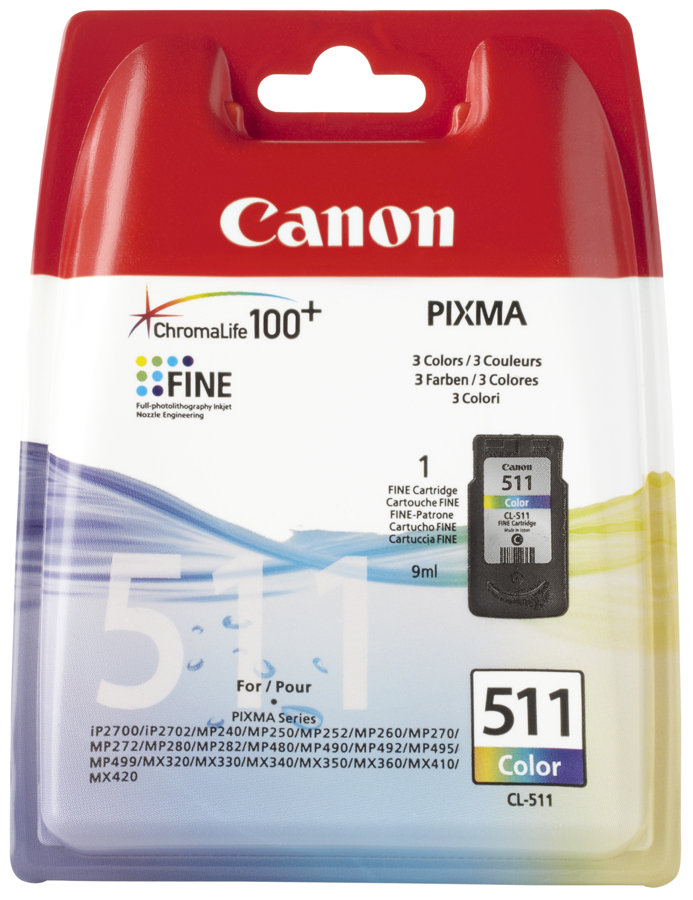 Canon CL-511 Tintenpatrone Gelb, Cyan, Magenta 