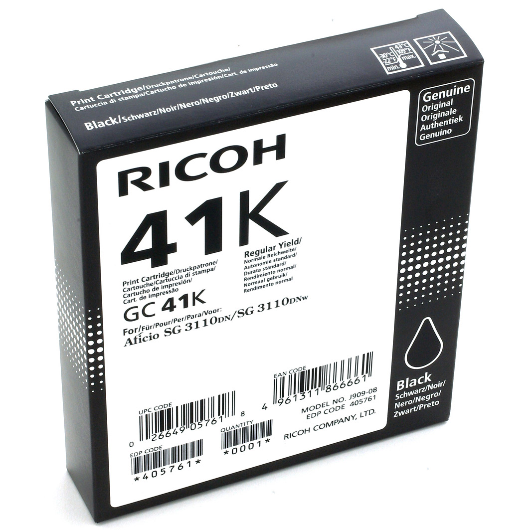 Ricoh GC41BK Tinte (Gel) Schwarz 