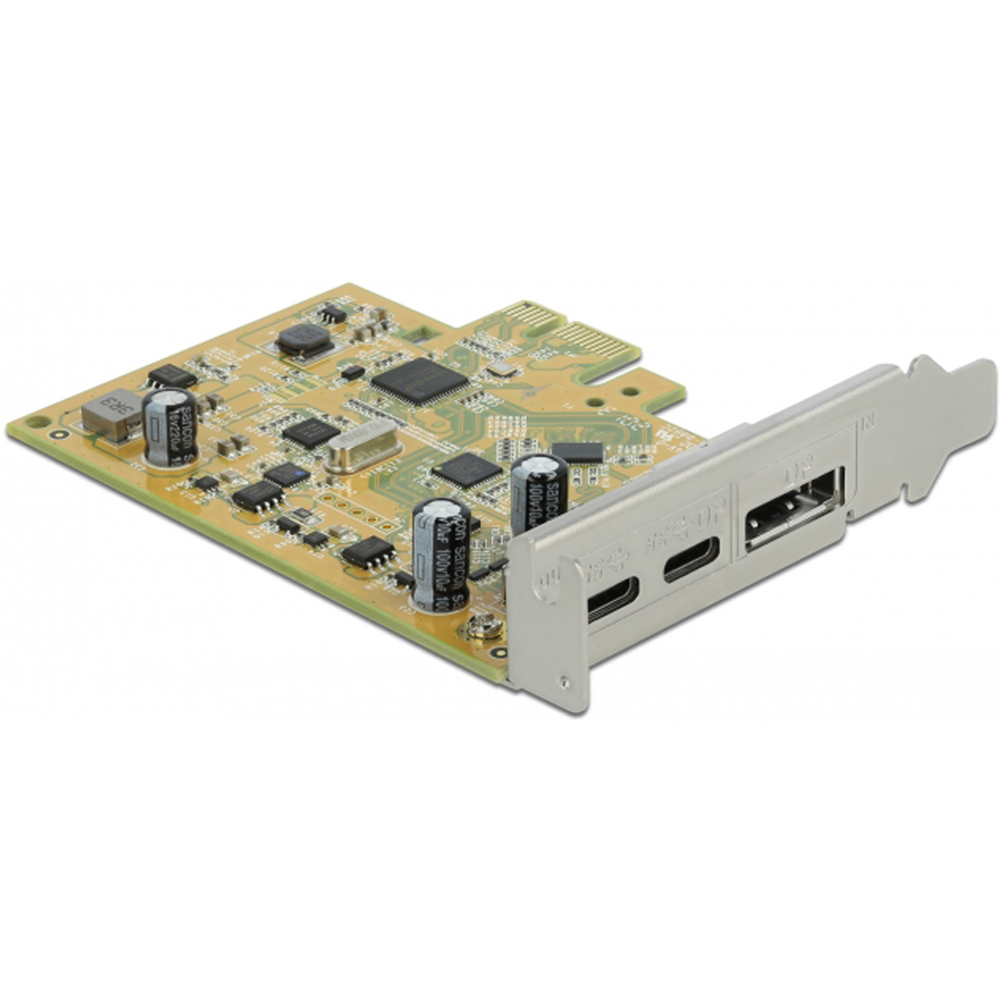 Delock PCI Express Karte > 2x USB 3.1 Typ-C - 1x DisplayPort Buchse 